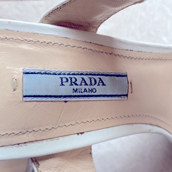 Authentic Prada White Ankle Strap Heels size 38 - Picture 3 of 16